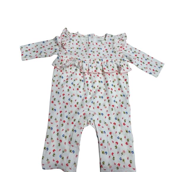 New Janie and Jack White‎ Floral Print Ruffle One Piece - Picture 1 of 6